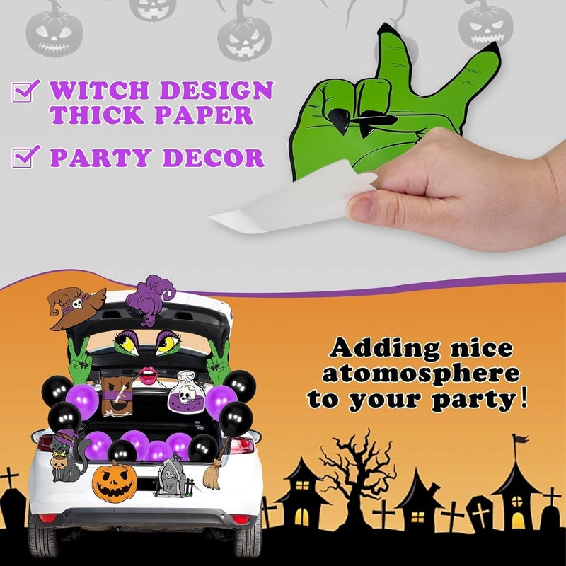 EggSun Halloween Trunk or Treat Car Decorations Kit for SUV,Witch Balloon Car Archway Garage Decor Stickers,Haunted Garage House Door Outdoor Decor Entryway Archway & Party - Image 3